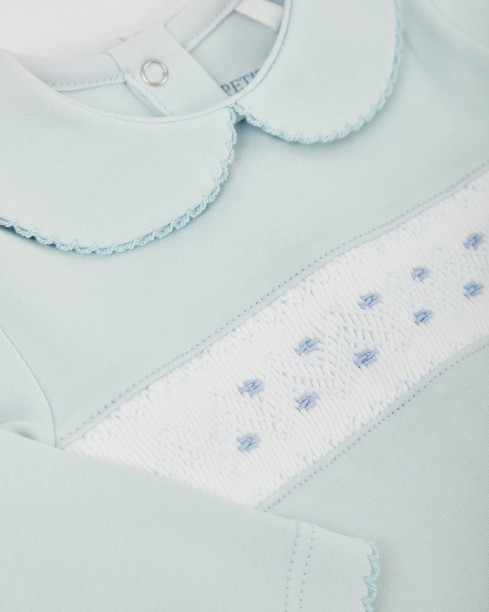 Pyjama bébé bleu à smocks