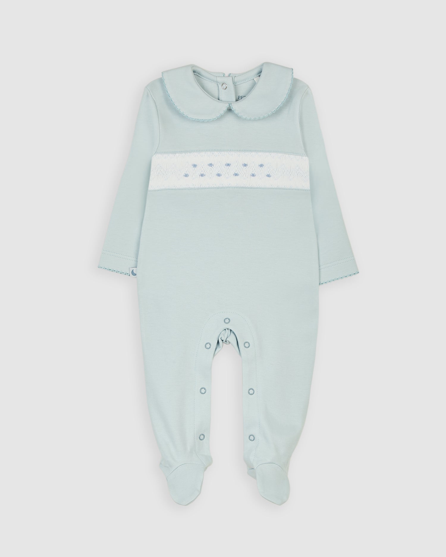 Pyjama bébé bleu à smocks