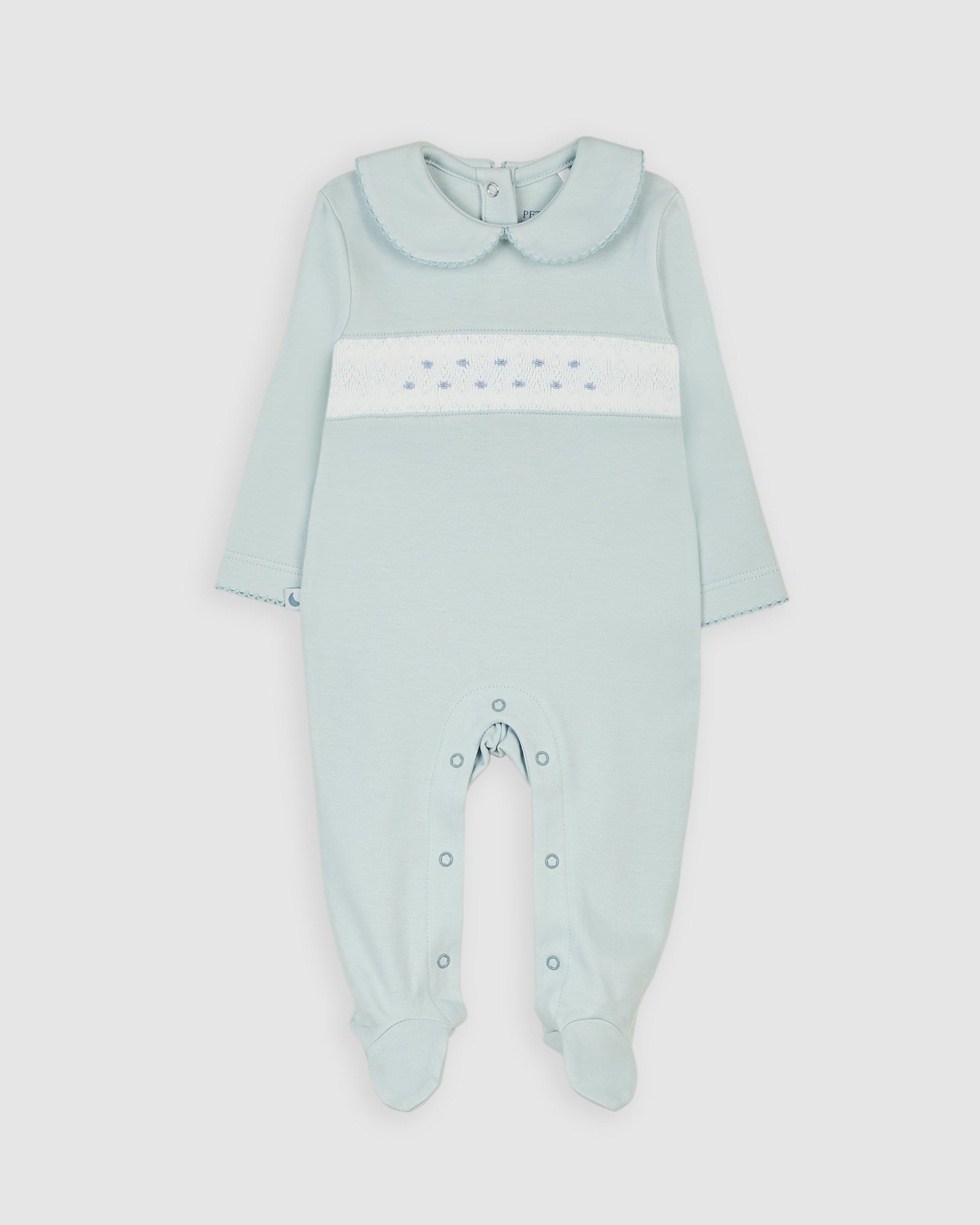 Pyjama bébé bleu à smocks