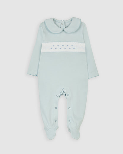 Pyjama bébé bleu à smocks