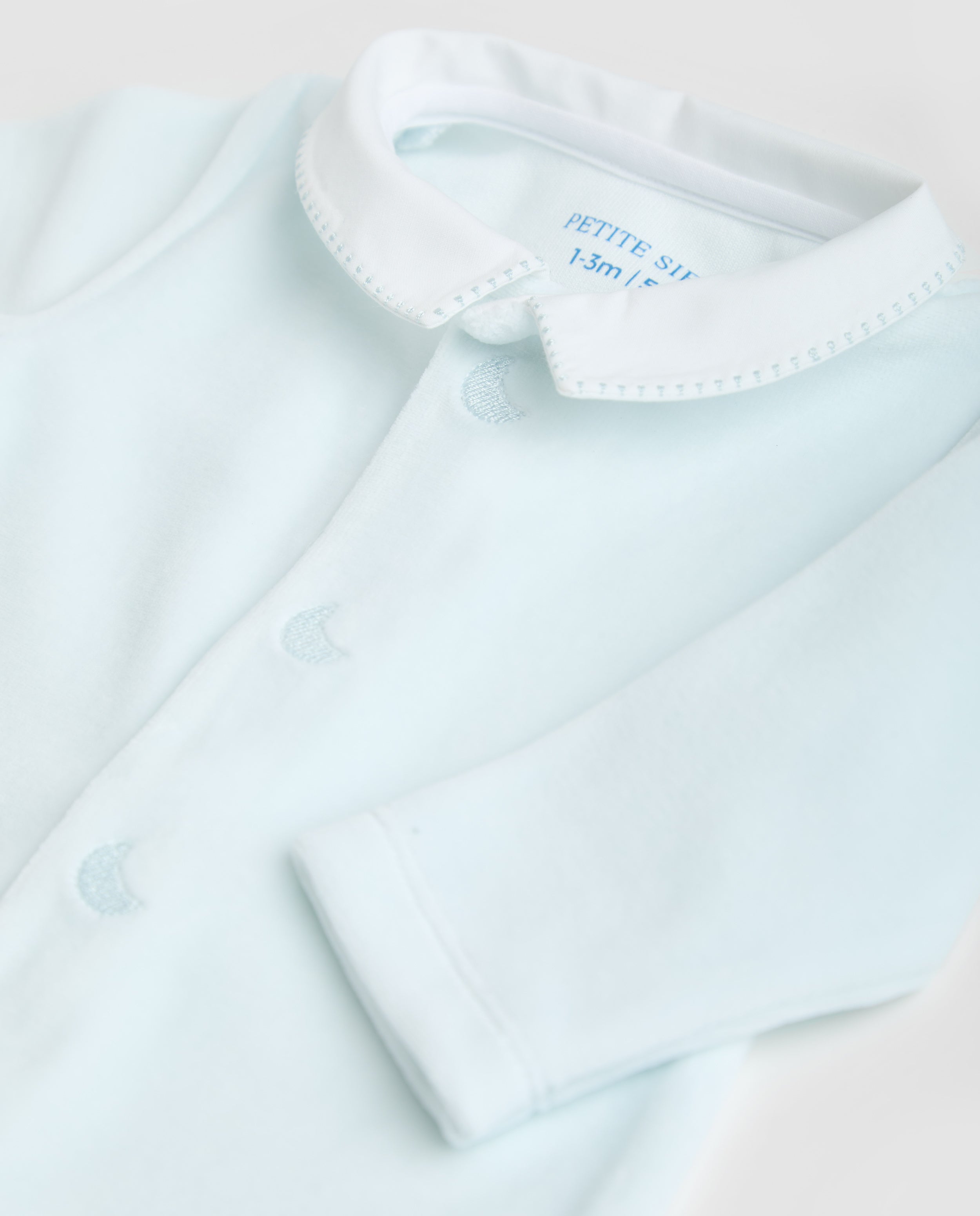 Blue Velour Baby Pajamas