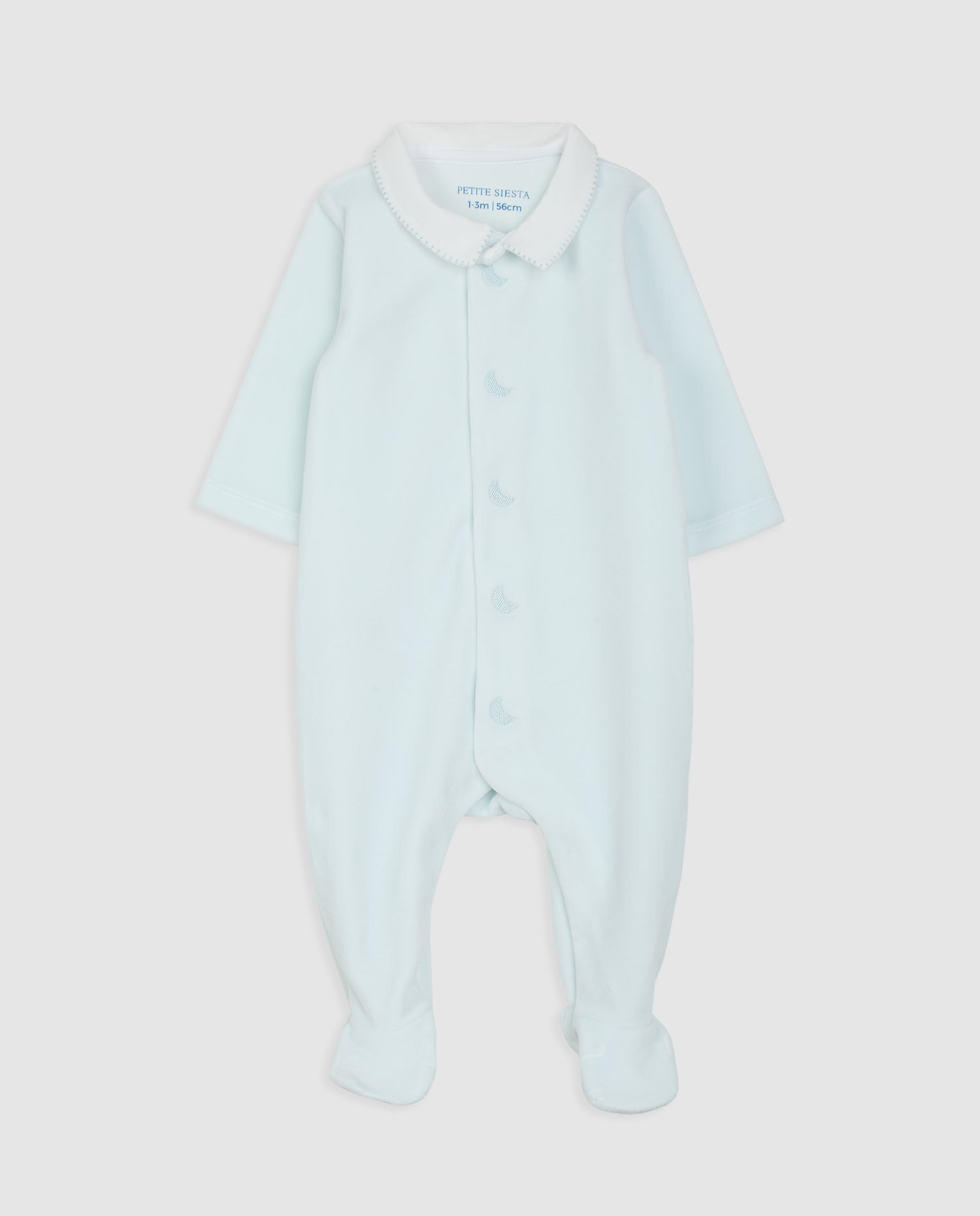 Blue Velour Baby Pajamas
