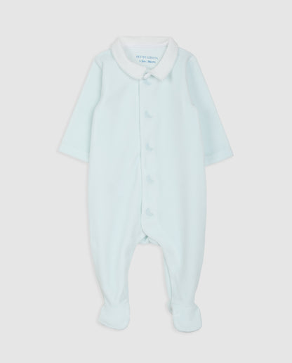 Blue Velour Baby Pajamas