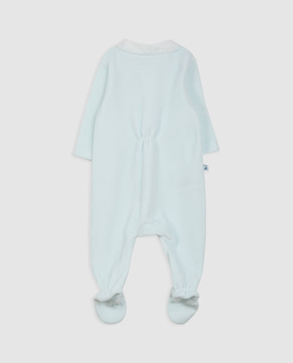 Blue Velour Baby Pajamas