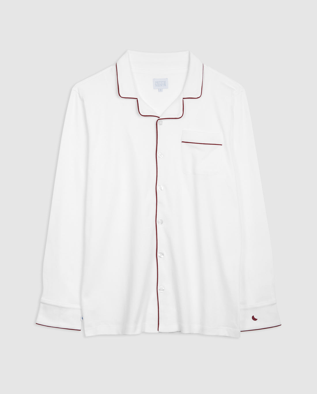 Pijama Hombre Camisero Blanco - Burgundy