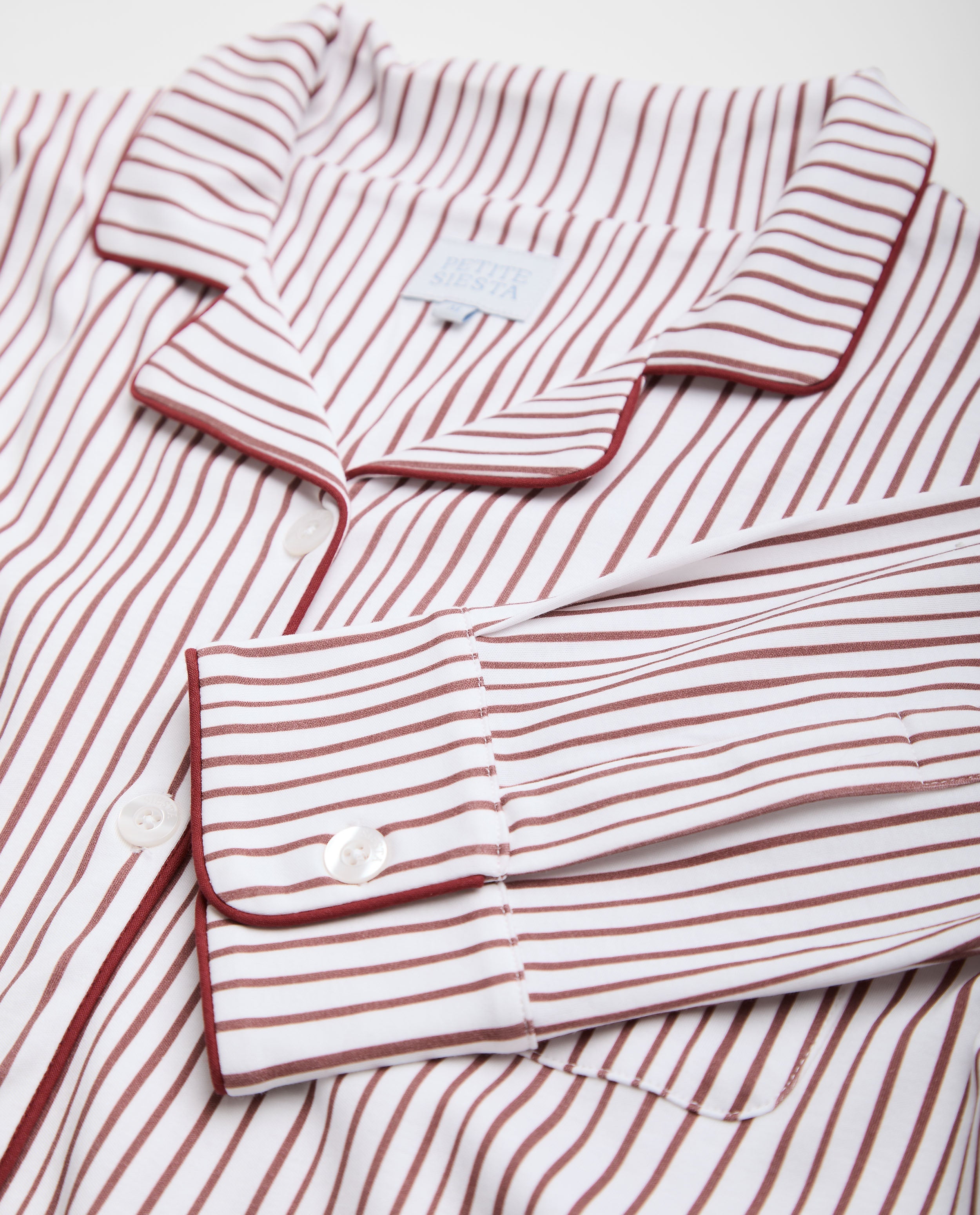 Pyjama chemise rayée bordeaux pour homme