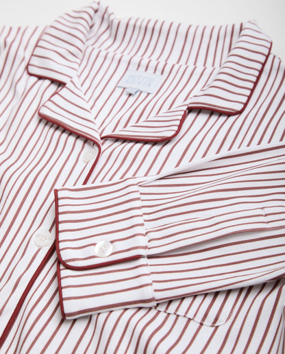 Pyjama chemise rayée bordeaux pour homme