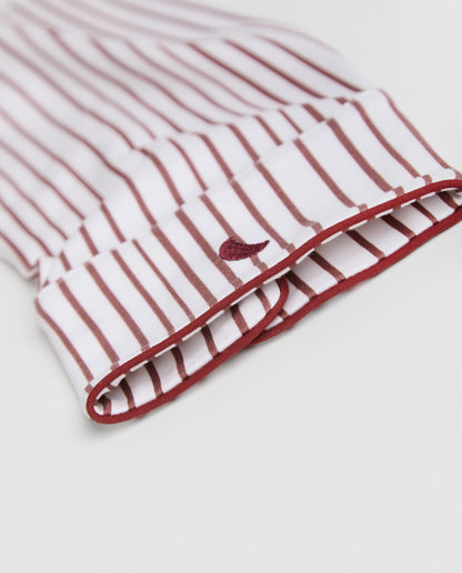 Pyjama chemise rayée bordeaux pour homme