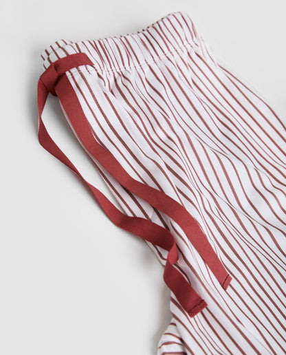 Pyjama chemise rayée bordeaux pour homme