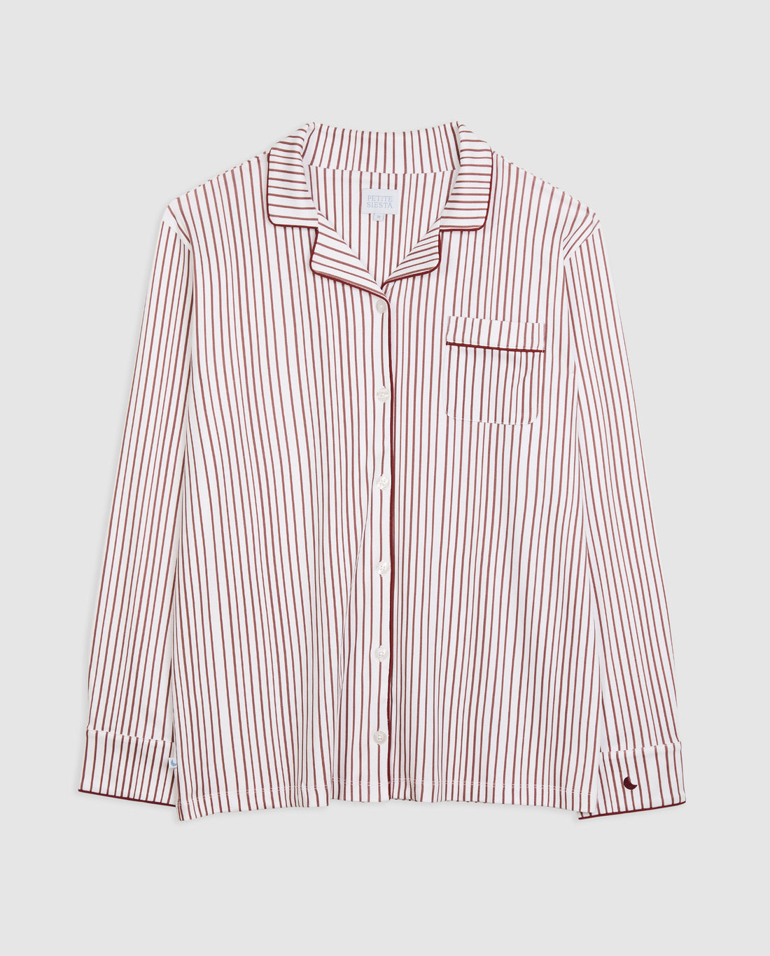 Pyjama chemise rayée bordeaux pour homme