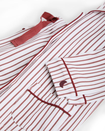 Pijama Kids Camisero Rayas Burgundy