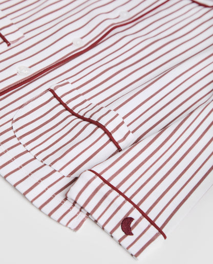 Pijama Kids Camisero Rayas Burgundy