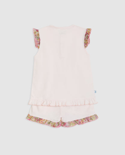 Pyjama court à volants Liberty Annie pour fille