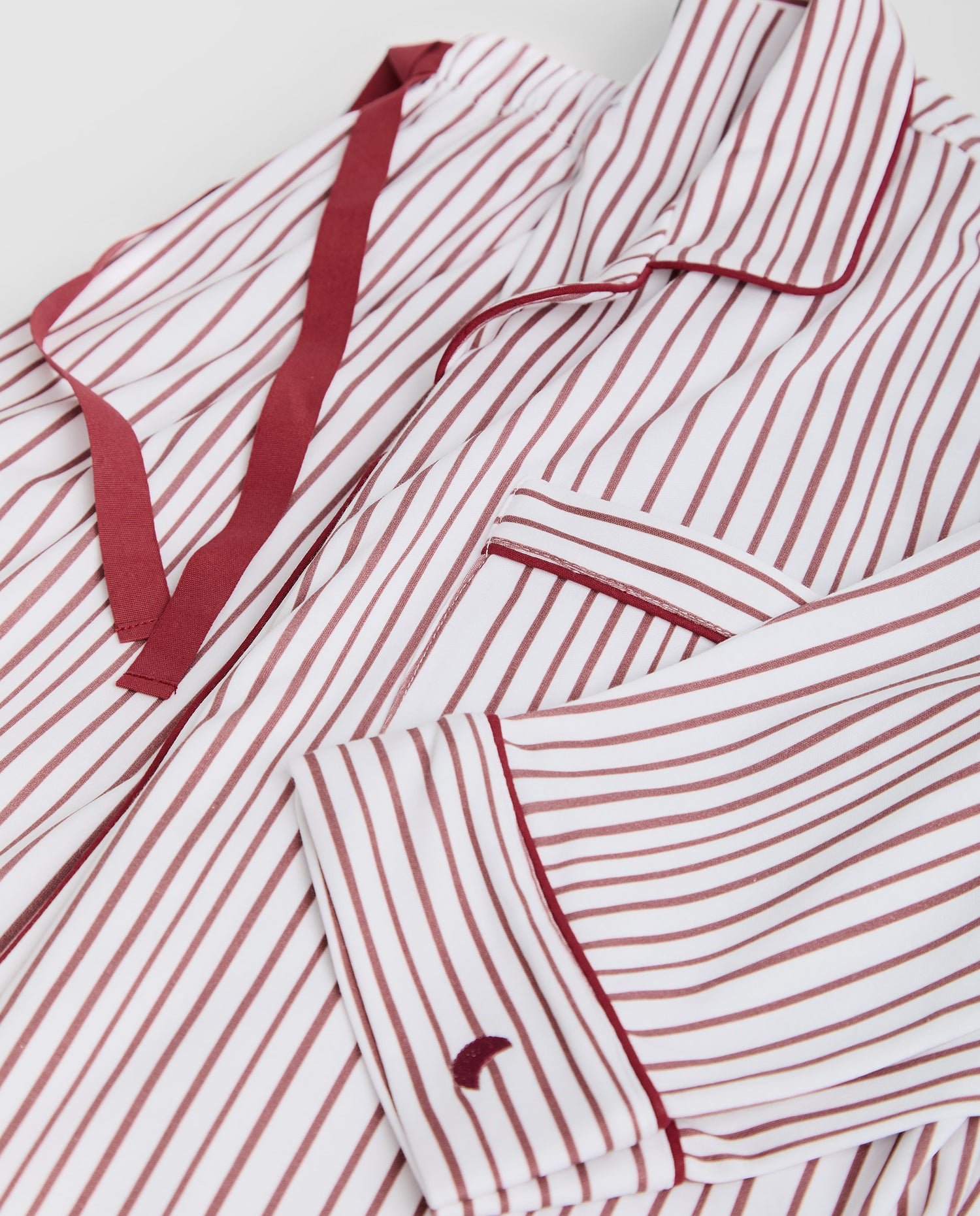 Pijama Mujer Camisero Rayas Burgundy