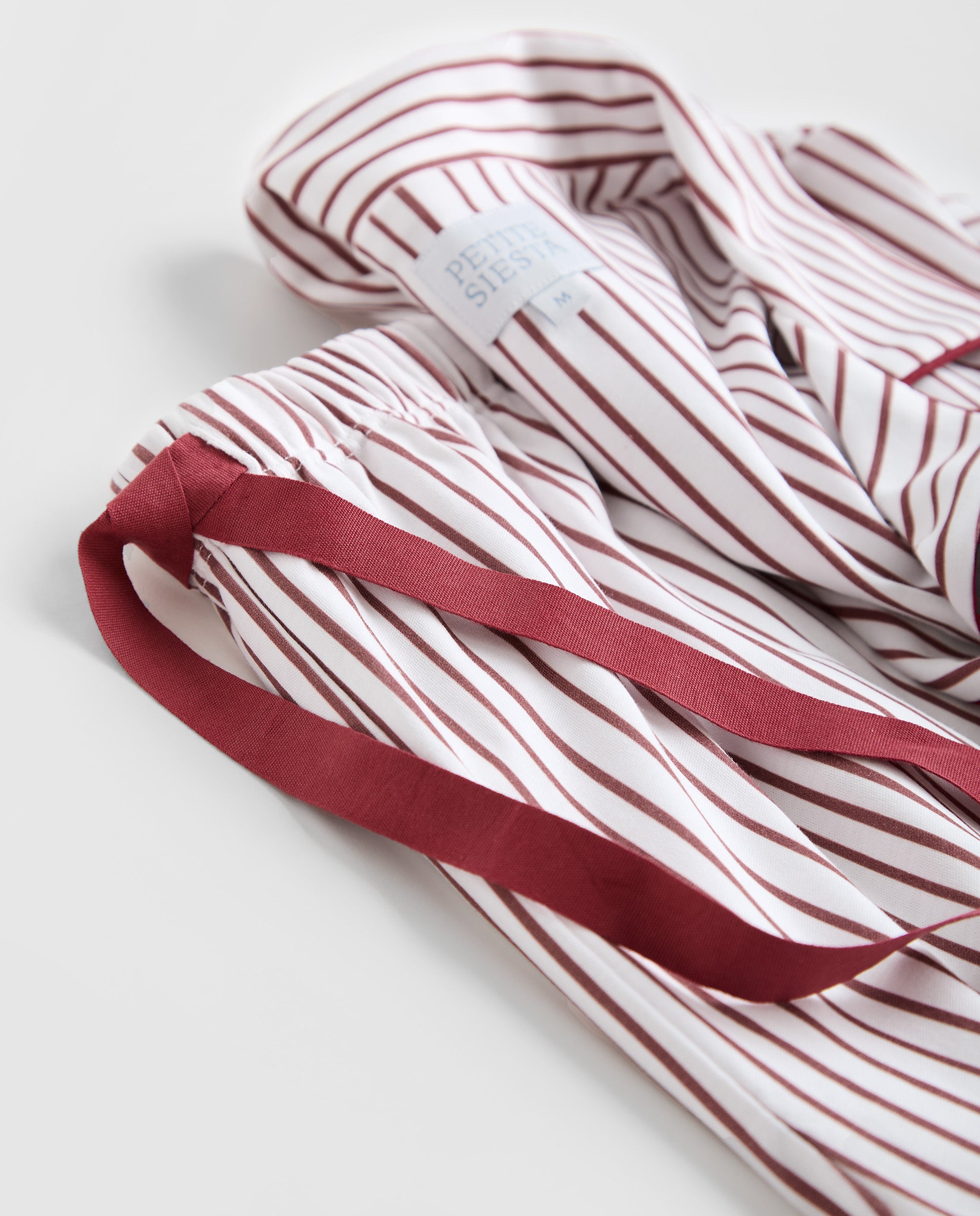 Pijama Mujer Camisero Rayas Burgundy