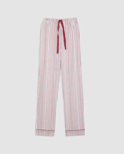 Pijama Mujer Camisero Rayas Burgundy