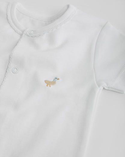 Pyjama court blanc pour bébé