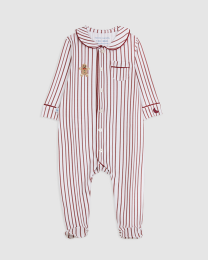 Pijama Bebé Camisero Rayas Burgundy