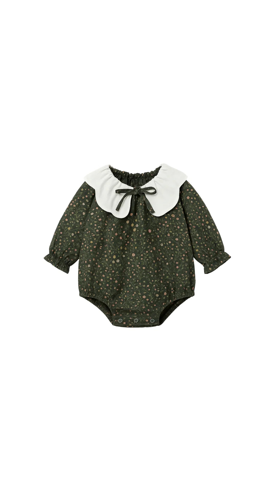 Pelele Verde Cuello Blanco y Lazada