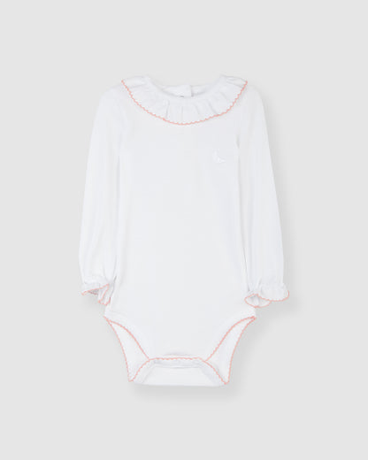 Body Cuello Volante Rosa Coral