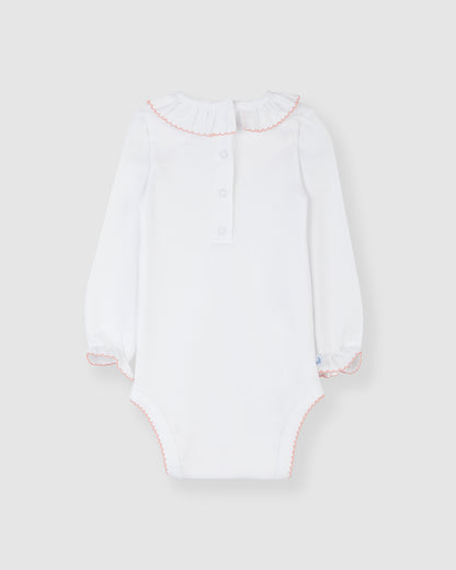 Body Cuello Volante Rosa Coral