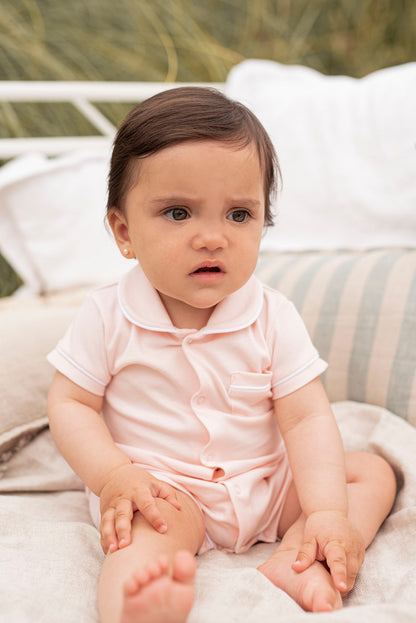 Pyjama court rose pour bébé 