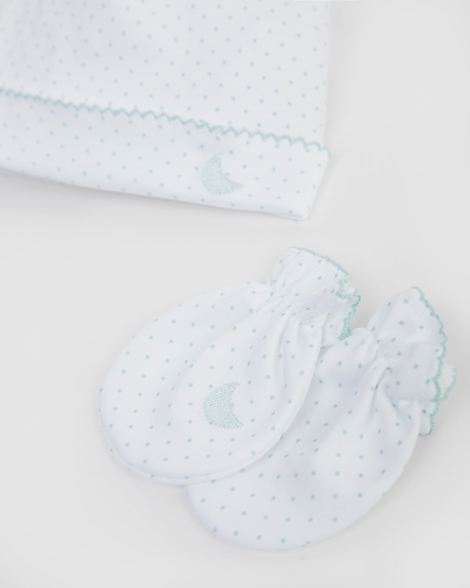 Pack bonnet et mitaines - Pois bleus