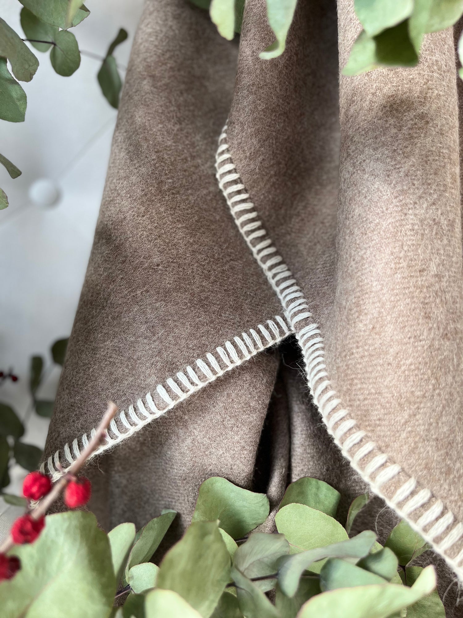 Couverture en bébé alpaga beige beige